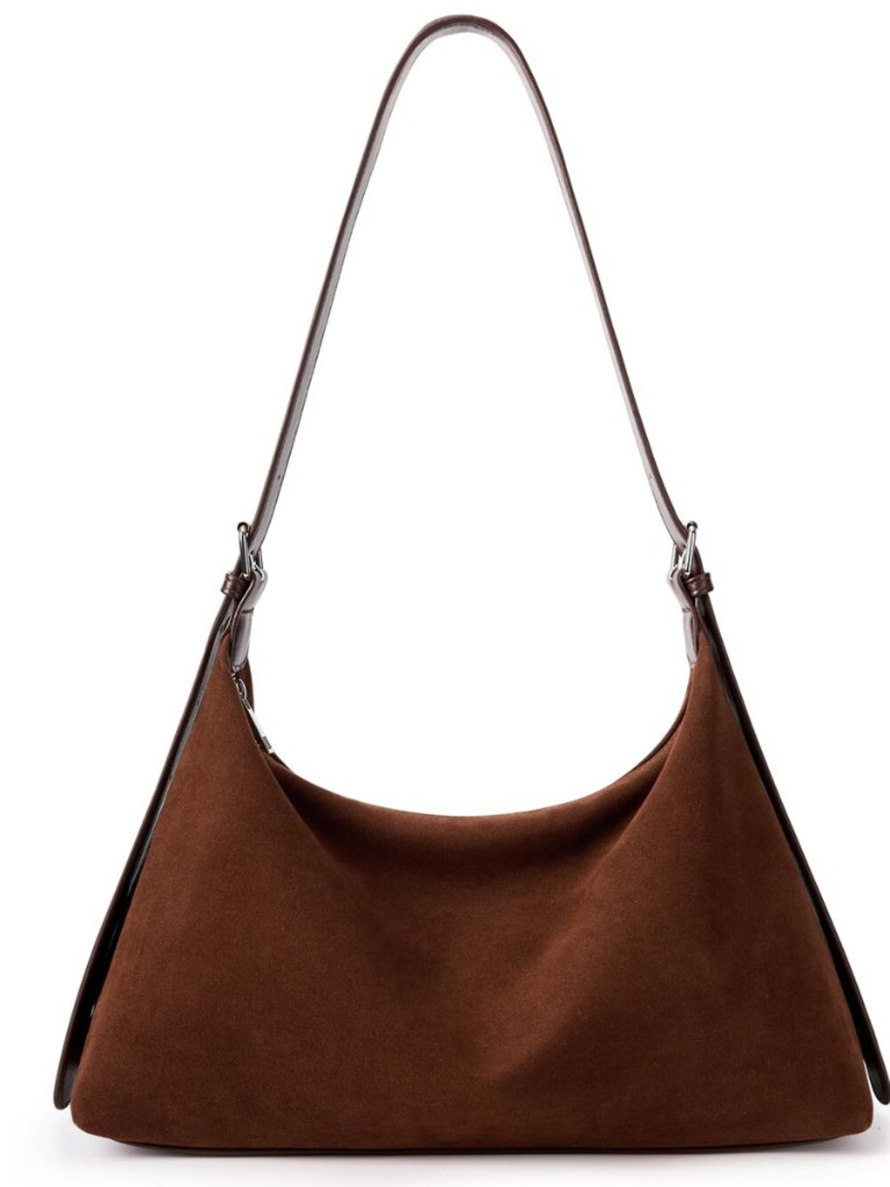 Suede Tote Bag, Crescent Hobo Trendy Fall Purse Women Daily Casual